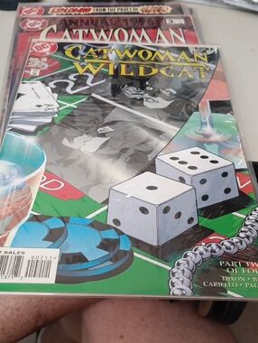 DC Catwoman Wildcat Comic Cover – Green, Red, Black In A Sleeve